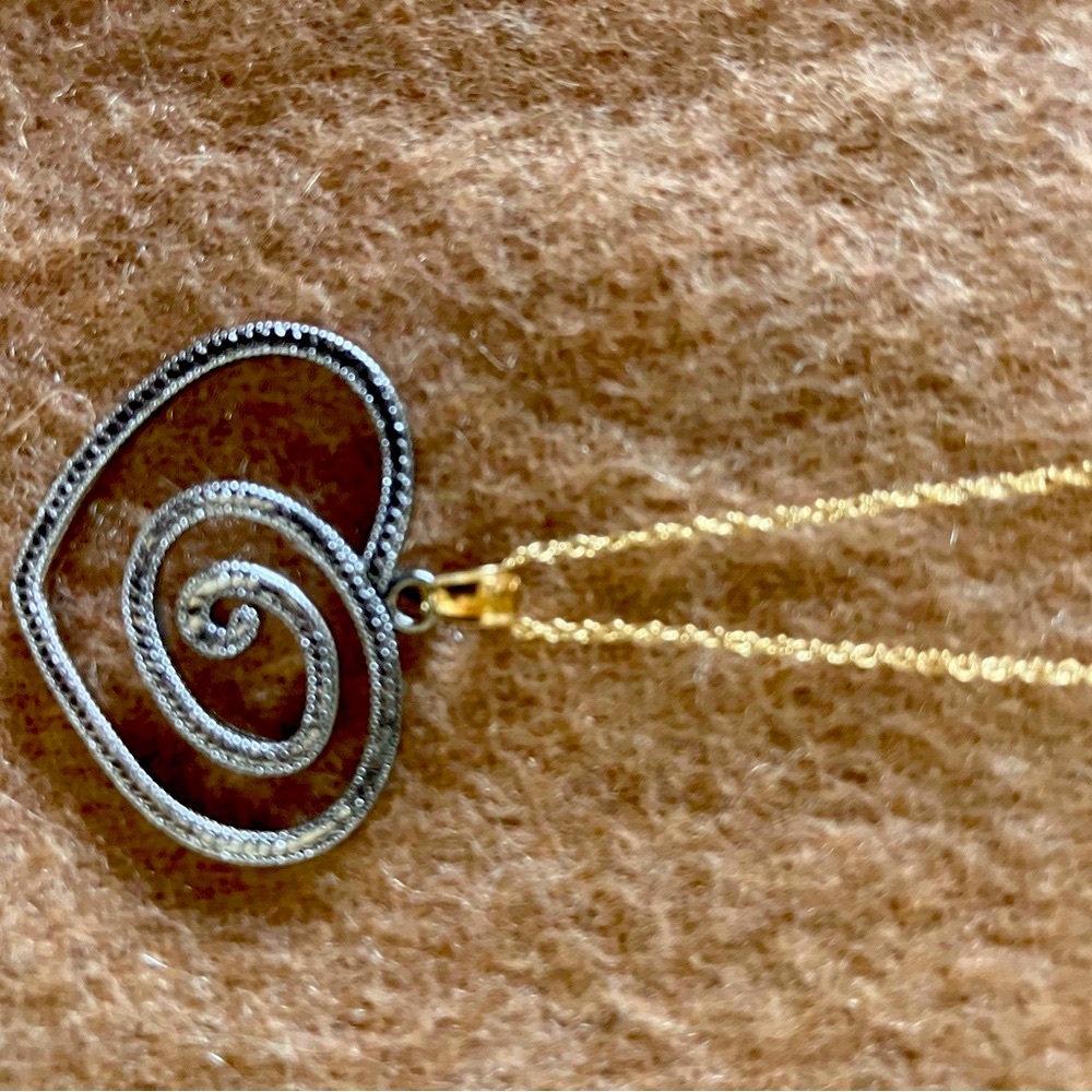 Love Earth Elegant Gold and Silver Pendant Necklace